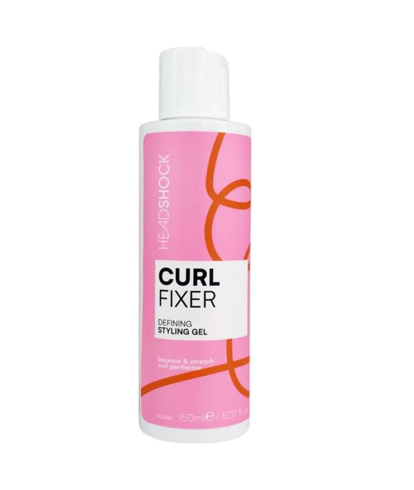 Face Facts Headshock Curl Fixer defining styling gel in a clear jar, showing the gel&
