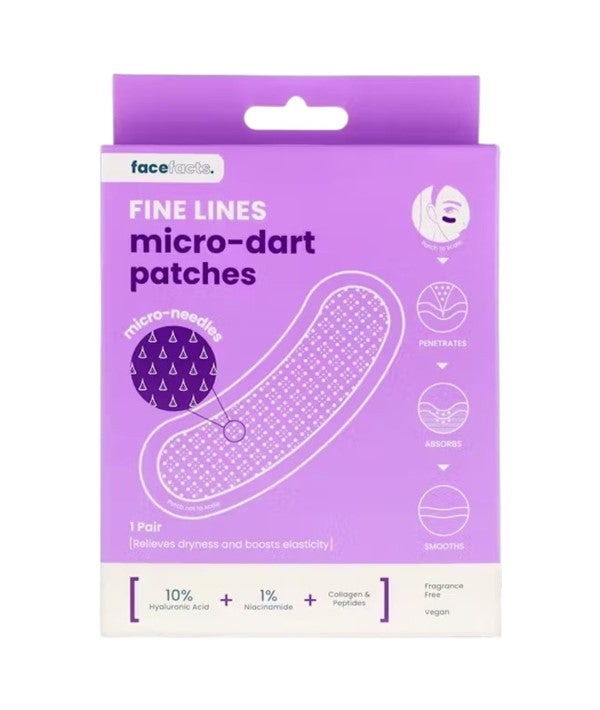 Face Facts Micro Dart Patches for fine lines on the delicate eye area, designed to reduce signs of aging and improve skin appearance.