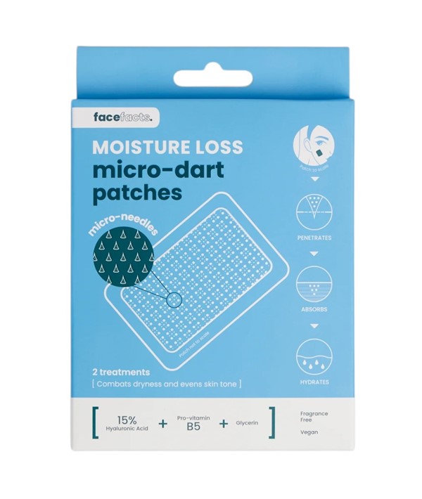 Face Facts Micro Dart Patches for moisture loss, eye care treatment with small adhesive patches for reducing puffiness and fine lines.