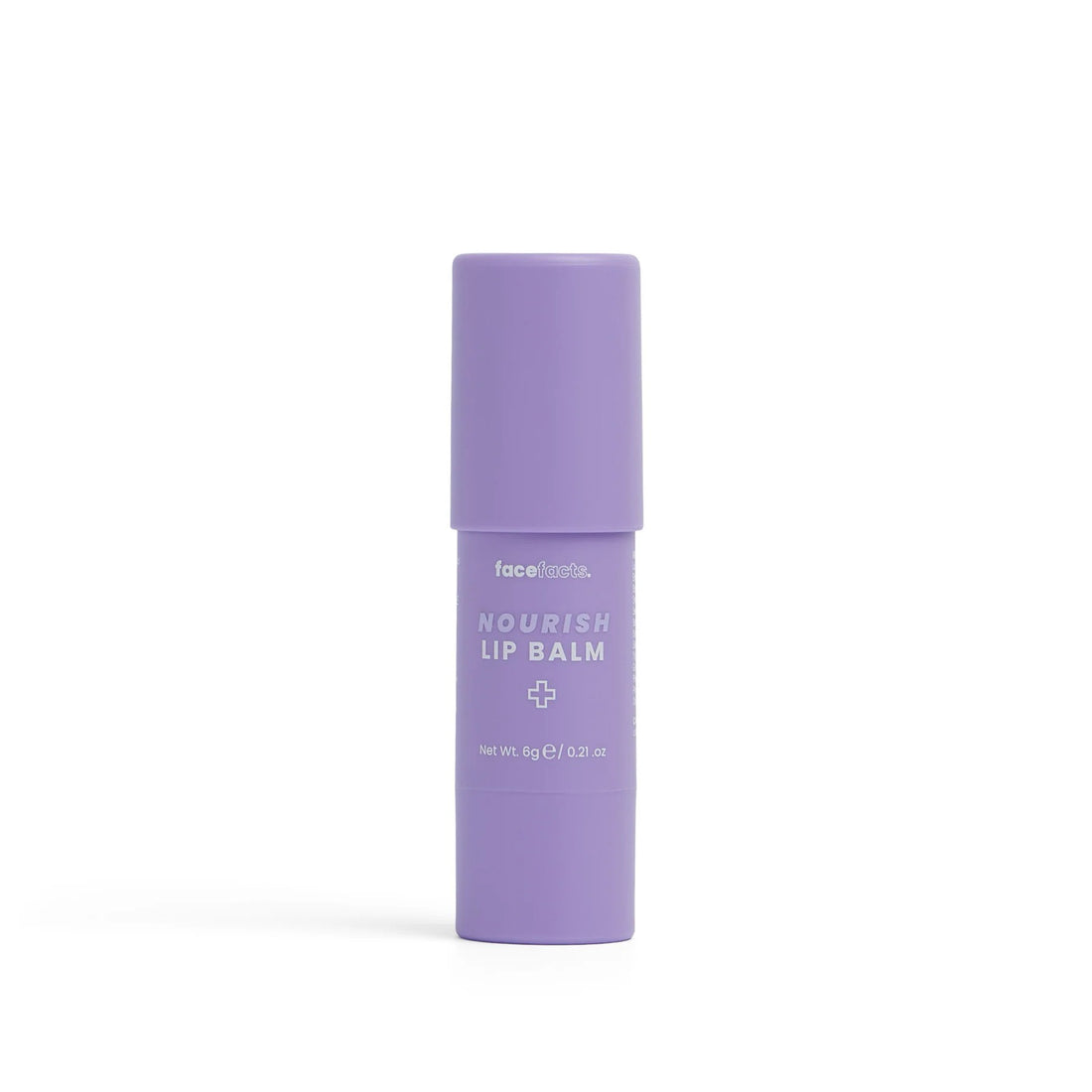 Face Facts Nourish Lip Balm with green tea and algae extract, moisturizing lip care product in a sleek tube.