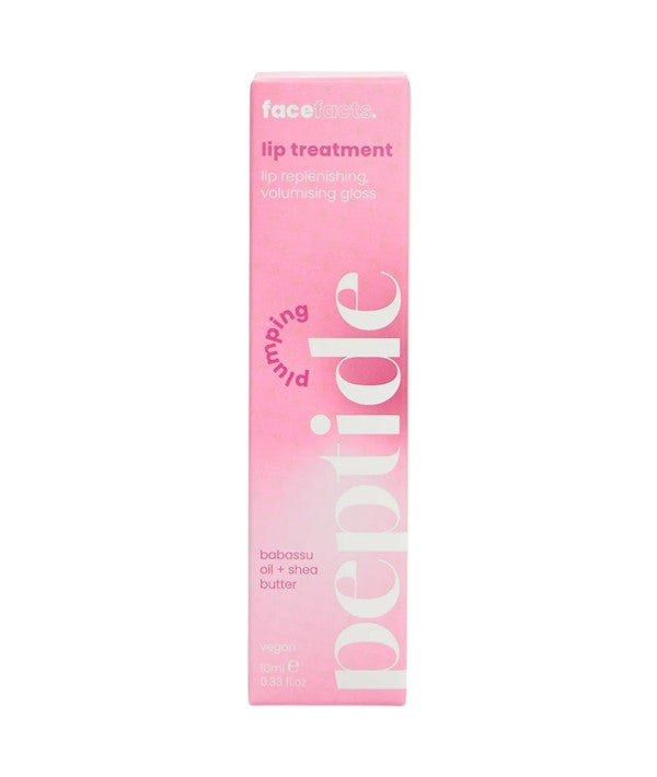 Face Facts Peptide Lip Treatment Candy Kiss in a sleek tube, designed to hydrate and nourish lips with peptide formula.