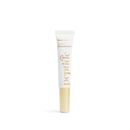 Face Facts peptide plumping lip treatment with sparkle, babassu oil, and shea butter, showing the nourishing lip care product.