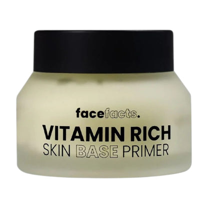 Face Facts Vitamin Rich Skin Base Primer for face makeup, showing the 50ml bottle with its label and product details.
