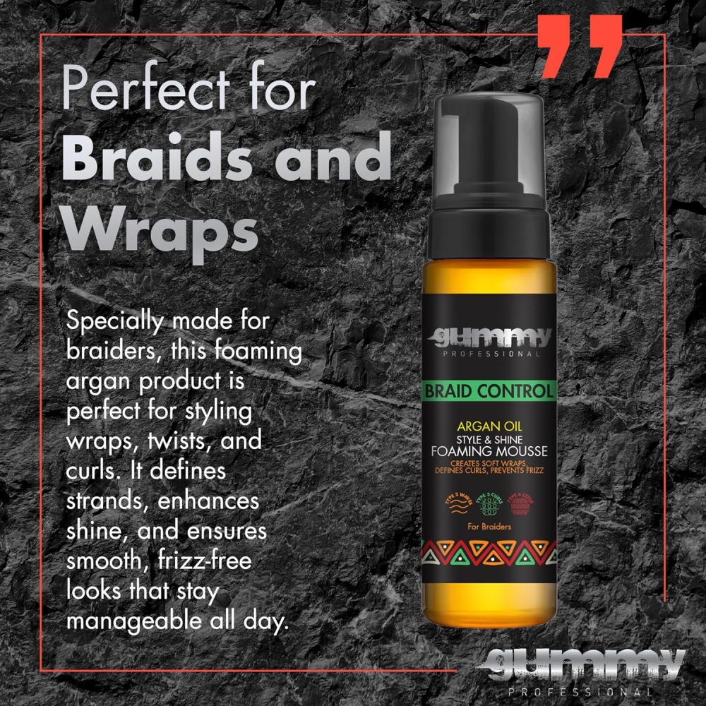 Fonex Gummy Braid Control Argan Oil Style And Shine Foaming Mousse