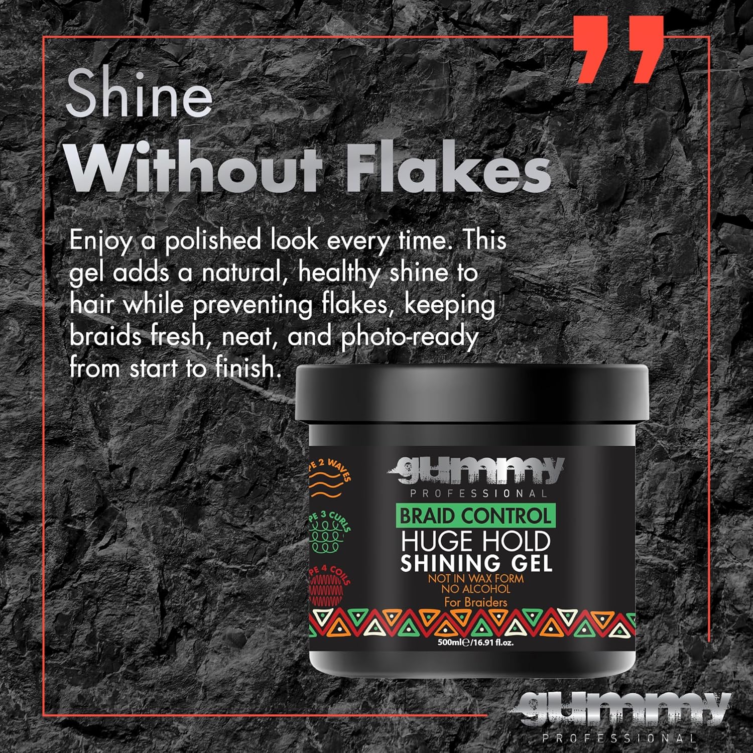 Fonex Gummy Braid Control Huge Hold Shining Gel