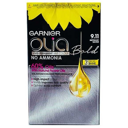 Garnier Olia Bold Vivid Permanent Hair Color 9.11 Metallic Silver