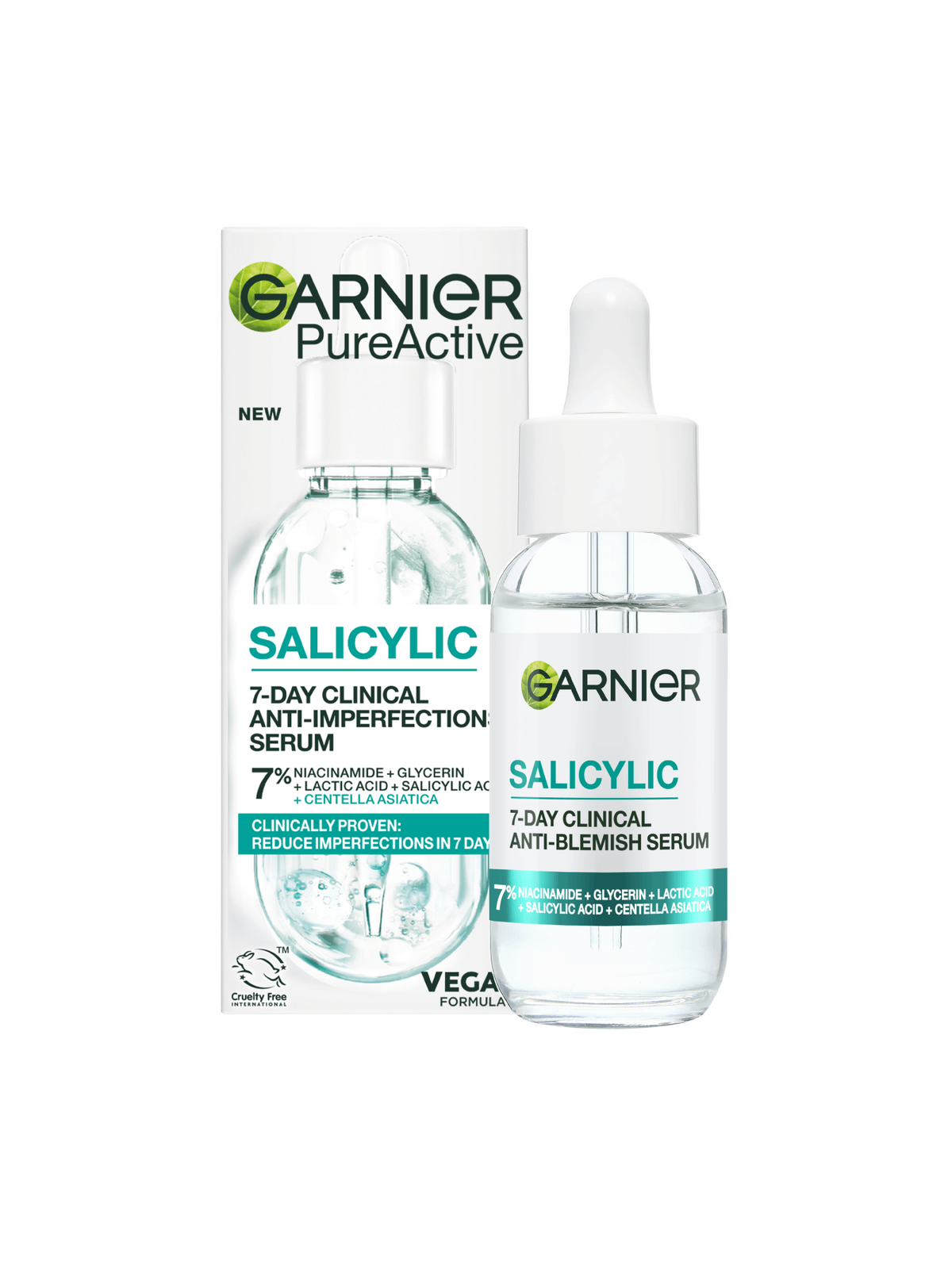 Garnier Pure Active Salicylic 7 Day Clinical Anti Imperfections Serum in 30ml bottle, light moisturizer for acne-prone skin