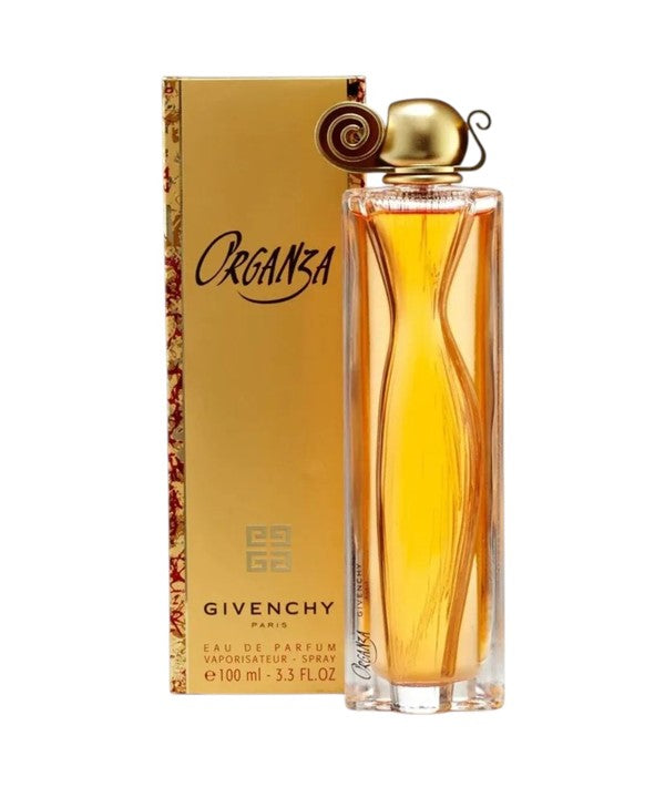 Givenchy Organza Eau De Parfum for Him bottle with elegant packaging and floral accents, showcasing sophisticated men&