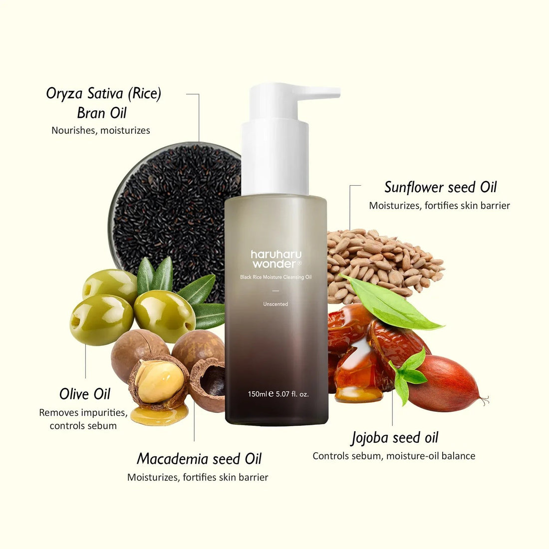Haruharu Wonder Black Rice Moisture Unscented Cleansing Oil