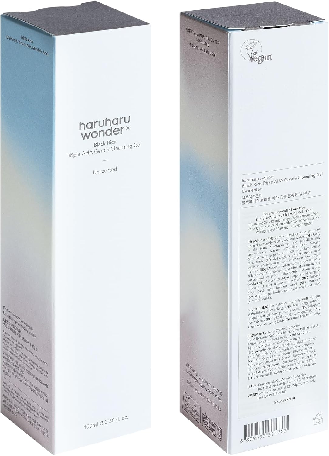 Haruharu Wonder Black Rice Triple AHA Gentle Cleansing Gel