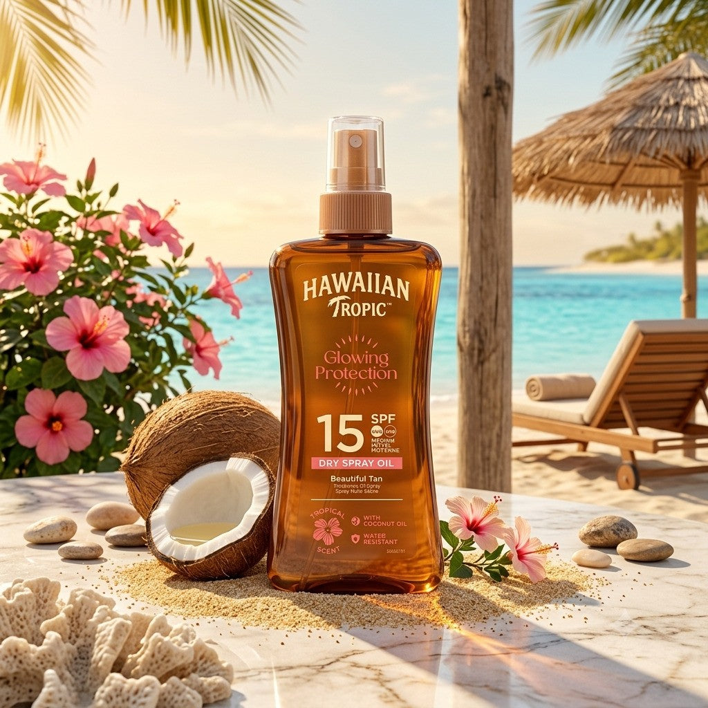 Hawaiian Tropic Glowing Protection Beautiful Tan Dry Oil Gel 15SPF