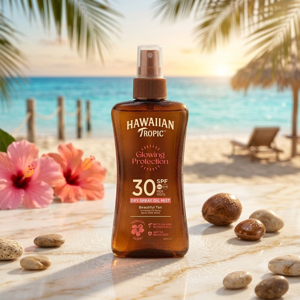 Hawaiian Tropic Glowing Protection Beautiful Tan Dry Spray Oil Mist 30SPF