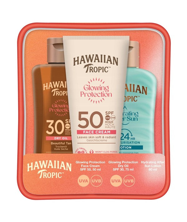 Hawaiian Tropic Glowing Protection Sunscreen Trio Travel Bag