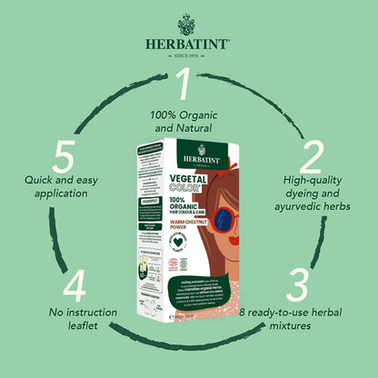 Herbatint  Vegetal Organic Hair Color Warm Chestnut Power