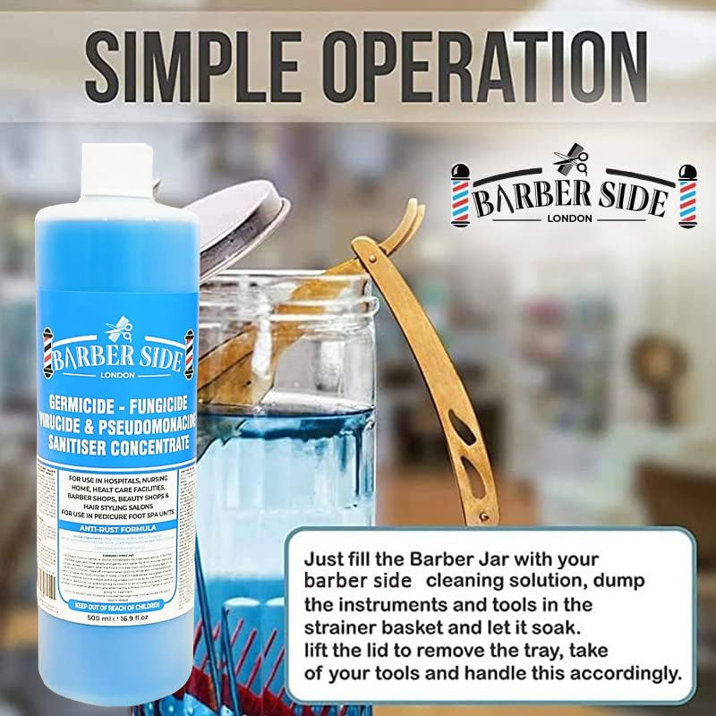 Ican London Barber Side London Germicide Blue Solution