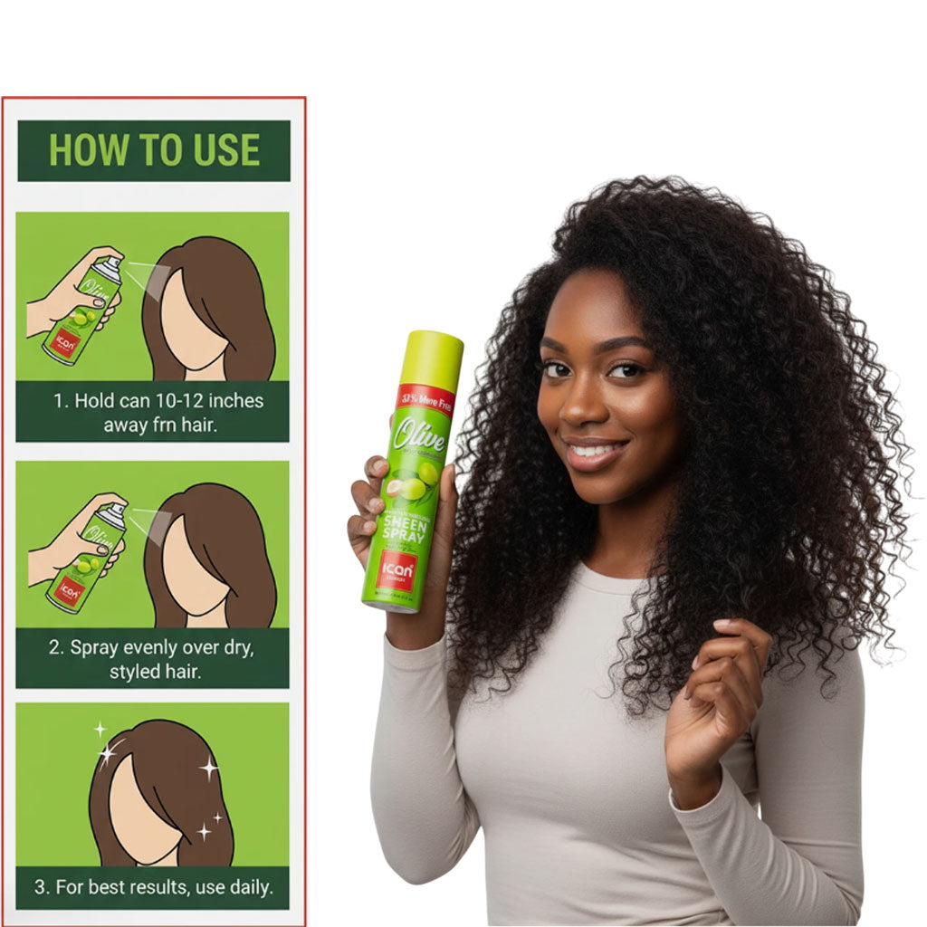 Ican London Olive Sheen Spray With Coconut Oil