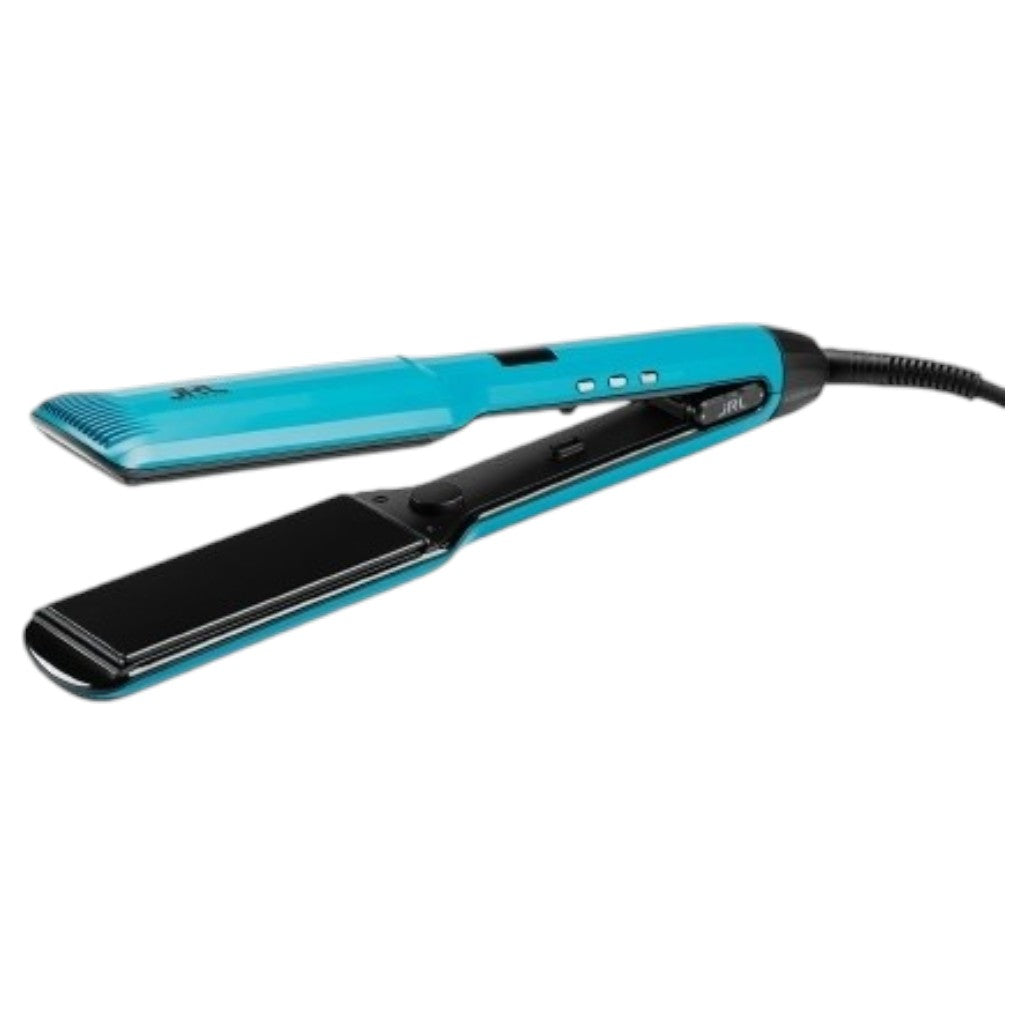JRL Professional Forte Pro Sunset Sapphire wide plate hair styler with blue ceramic plates for smooth styling.