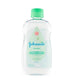 Johnson & Johnson Aloe Vera Baby Oil bottle showing clear liquid and label, designed for gentle kids skincare.