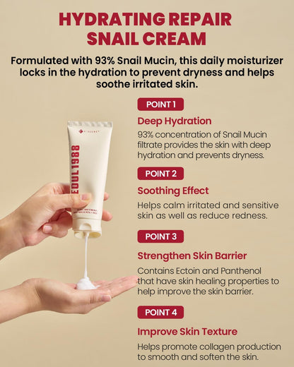 K Secret Seoul 1988 Cream Snail Mucin 93 Percent Plus Rice