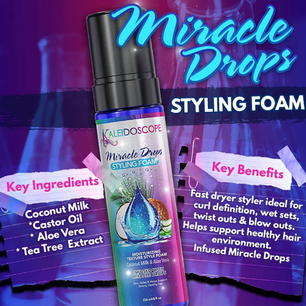 Kaleidoscope Miracle Drops Coconut Milk And Aloe Vera Styling Foam