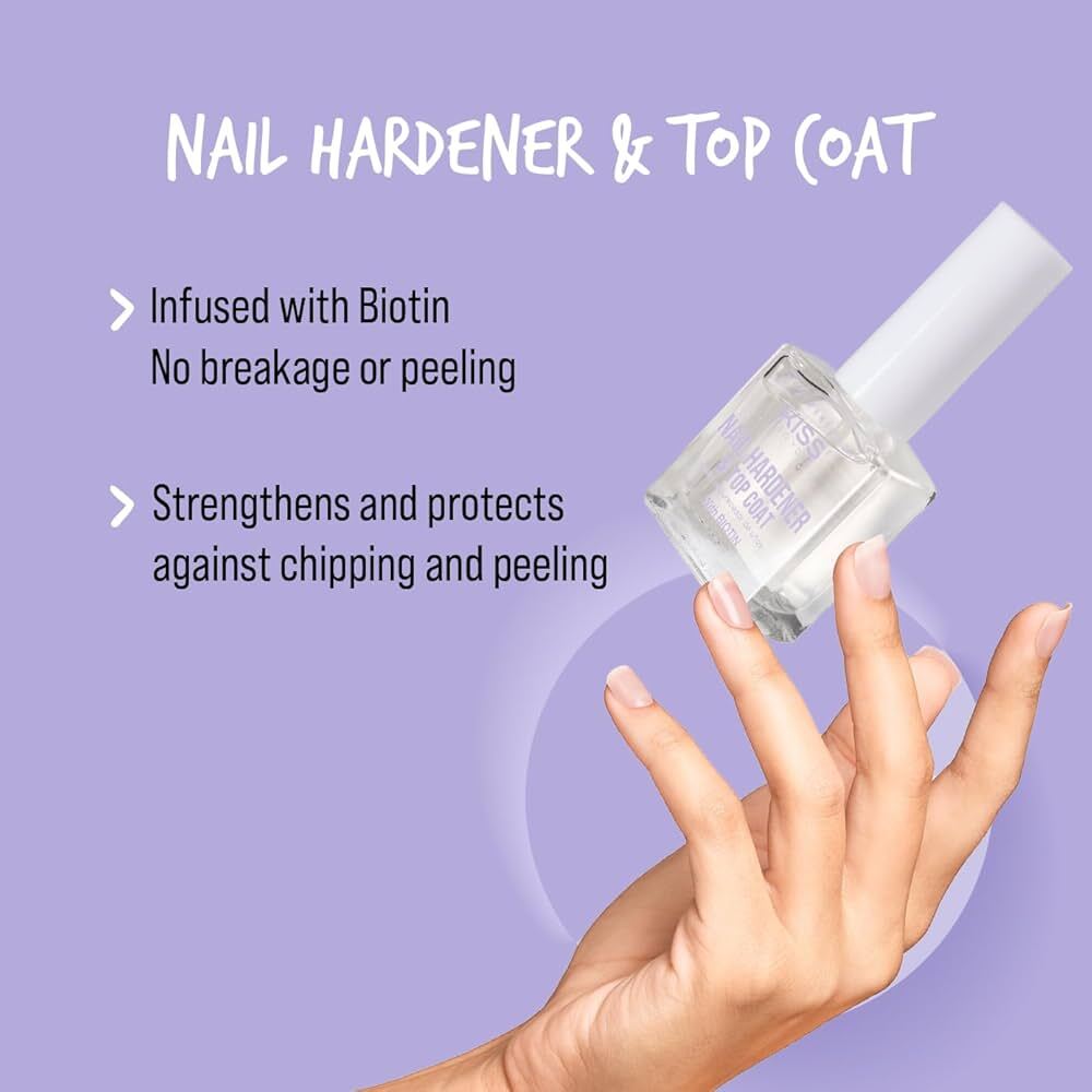 Kiss Nail Hardener And Top Coat With Biotin Instant Shield