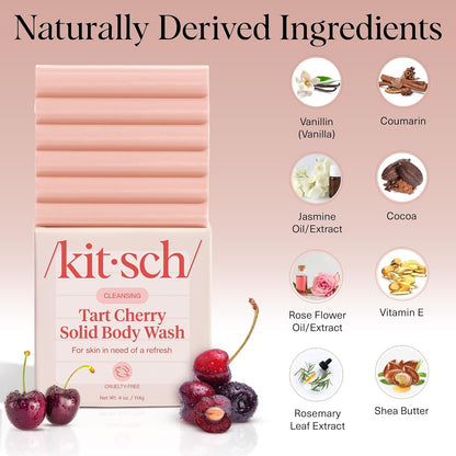 Kitsch  Cleansing Tart Cherry Solid Body Wash Bar