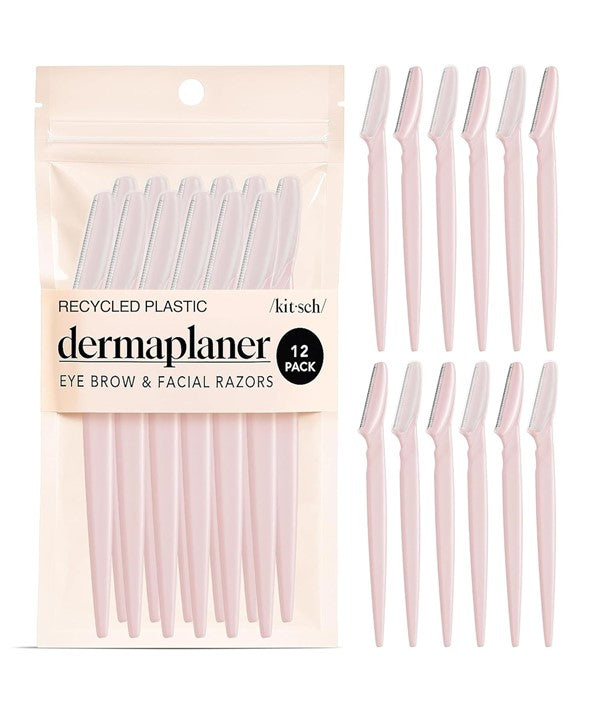 Kitsch eco-friendly dermaplaner razor for face and body, featuring a sleek design and precision blade for smooth skin.