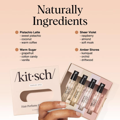 Kitsch Hair Perfume Discovery Set with small bottles of hair fragrance and styling products, ideal for adding scent and shine.