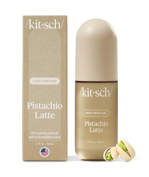 Kitsch Pistachio Latte hair perfume bottle, 50ml, for hair styling with a pistachio latte scent.