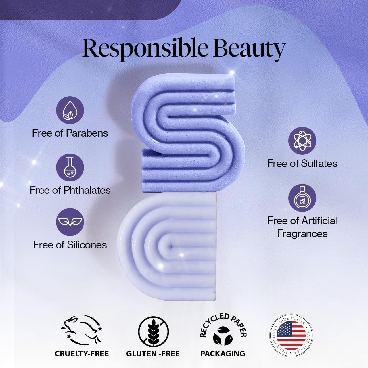 Kitsch neutralizing purple toning shampoo and conditioner bar set with two bars and packaging, designed for blonde hair care.