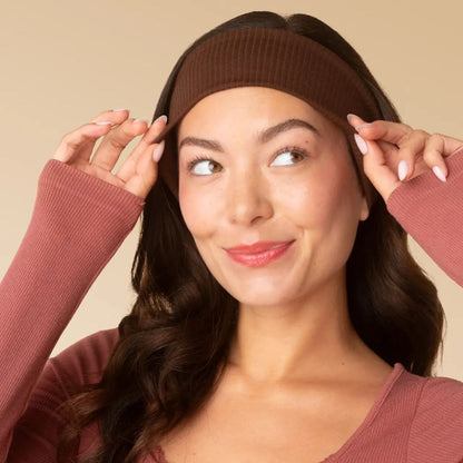 Kitsch  Non Slip Ribbed Elastic Headbands Mocha And Chocolate