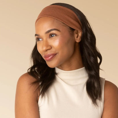 Kitsch  Non Slip Ribbed Elastic Headbands Mocha And Chocolate