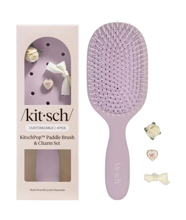 Kitsch  Pop Costomizable Paddle Brush And Charm Set