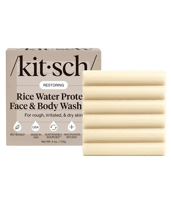 Kitsch Restoring Rice Water Protein Face And Body Wash Bar