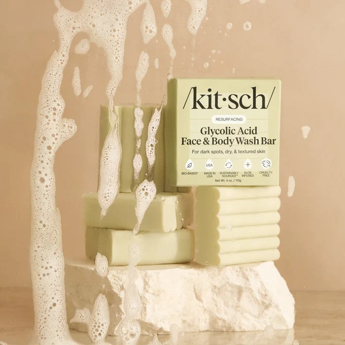 Kitsch  Resurfacing Glycolic Acid Face And Body Wash Bar