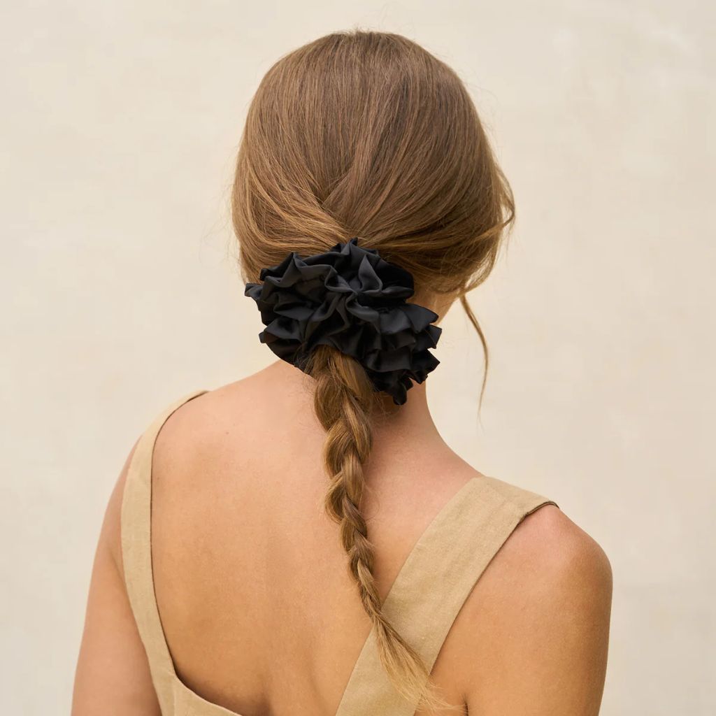Kitsch Extra Gentle Ruffle Scrunchie Black