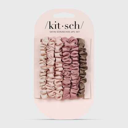 Kitsch Terracotta Ruched Satin Scrunchies