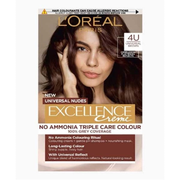 Loreal Excellence Creme No Ammonia Triple Care Hair Colour 4U Universal Brown