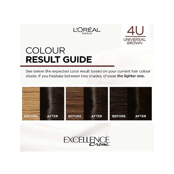 Loreal Excellence Creme No Ammonia Triple Care Hair Colour 4U Universal Brown