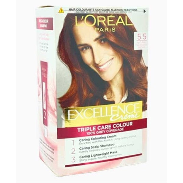 Loreal Excellence Creme Triple Care Colour 5.5 Natural Mahogany Brown
