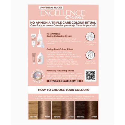 Loreal Excellence Creme No Ammonia Triple Care Hair Colour 6U Universal Dark Blonde