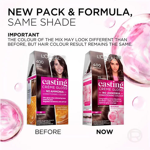 Coloration Crème Gloss Soin 400 Brun Foncé