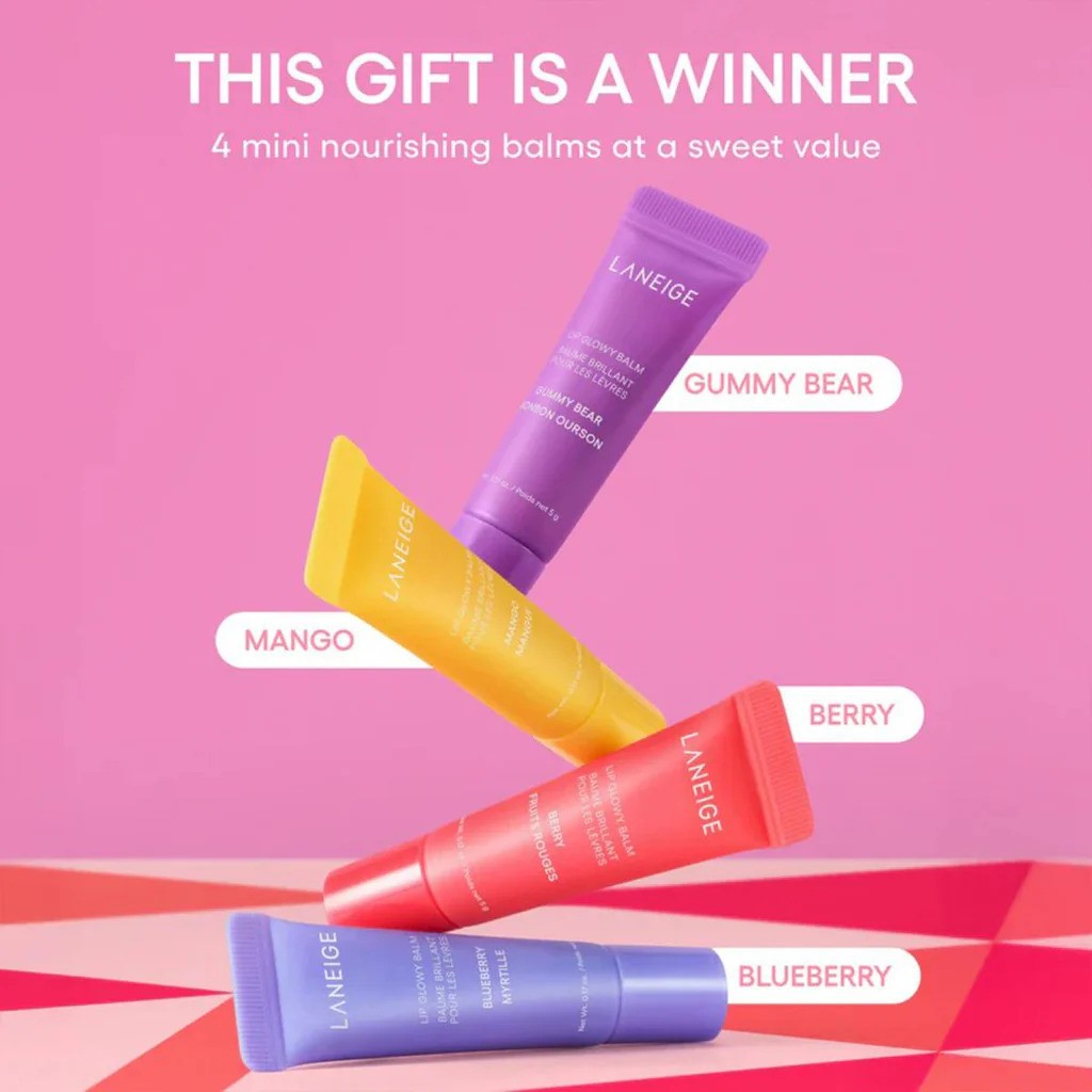 Laneige Glowy Lip Minis 4 Pieces