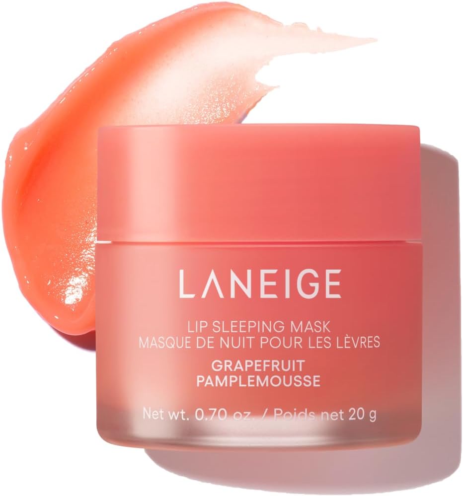 Laneige Grapefruit Lip Sleeping Mask in 20g jar, a Korean beauty moisturizer for soft, hydrated lips overnight.