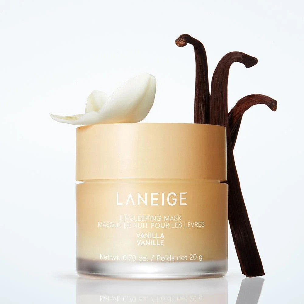 Laneige Vanilla Lip Sleeping Mask in 20g jar, a K-beauty moisturizer for soft, hydrated lips.