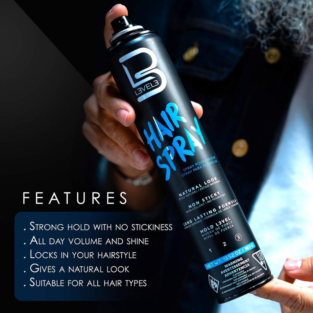Level 3 Strong Hold Hair Spray bottle for professional hair styling
