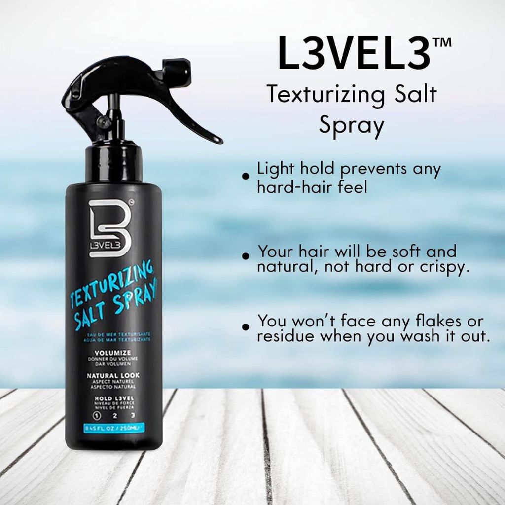 Level 3 Texturizing Salt Spray for hair styling bottle人體藝術