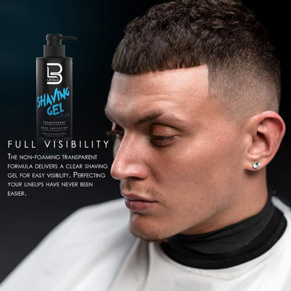 Level 3 Transparent Aqua Shaving Gel bottle for precise shaving and groomingેદ