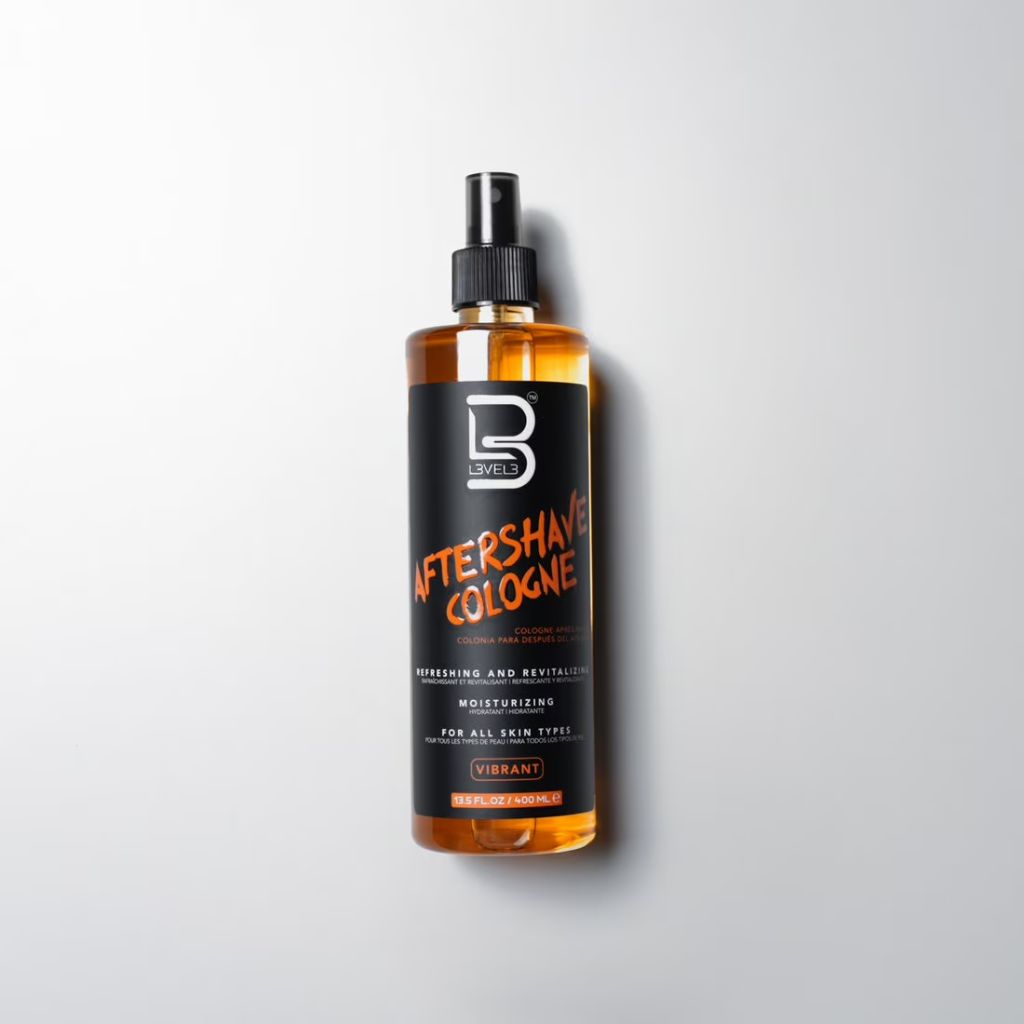 Level 3 Vibrant Aftershave Cologne bottle for shave and grooming, showcasing its sleek product design