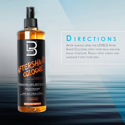 Level 3 Vibrant Aftershave Cologne bottle for shave and grooming, featuring a vibrant fragrance label